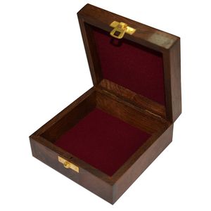Caja de Madera Tradicional para Guardar Aretes y Anillos, Caja de Anillo de Compromiso de Madera, Calidad Genuina Hecha en India - Product Image 5