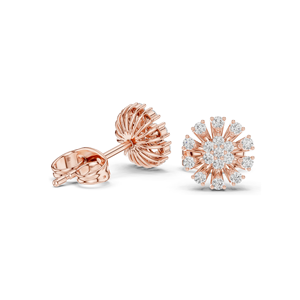 ต่างหูเพชรแล็บ 0.19 กะรัต สำหรับผู้หญิง ความใส VVS-VS EF  ทอง 18KT, 14KT, 10KT และเงิน 925  ทองชมพู, ทองเหลือง, ทองขาว - Product Image 4