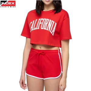 Ensemble T-shirt et short décontracté pour femmes, tissu en coton de qualité supérieure, fabrication sur mesure, OEM, vêtements d'été élégants - Product Image 1