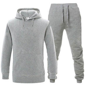 50% coton 50% polyester mélange brodé rouge vêtements de sport sweat-shirt à capuche zippé pour hommes et pantalon de survêtement ensemble - Product Image 1