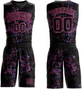 ชุดกีฬาบาสเก็ตบอลคอกลมระบายอากาศได้ชุดเสื้อผ้าพิมพ์ชื่อทีมสำหรับเครื่องแบบกีฬาฤดูร้อน - Product Image 2