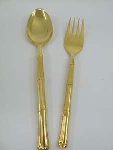 Juego de cubiertos de metal dorado de acero inoxidable de la mejor calidad de 5 cubiertos directos del fabricante para uso de frutas tenedor y cuchara de metal - Product Image 6