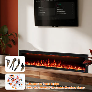 <span class=keywords><strong>Chimenea</strong></span> eléctrica empotrada grande de 88 pulgadas, calentador inteligente WiFi de 1500W, llama LED, 13 colores, <span class=keywords><strong>Alexa</strong></span>, hogar, Inglés - Product Image 5