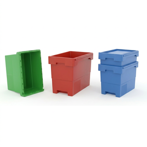 Celixus Plastic Storage <b>Crate</b> Injection Molded Hot-Dip Galvanized Nestable Bin Stackable Logistics Container for Warehouse - Product Image 1