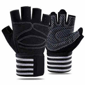 Guantes Deportivos Unisex de Alta Calidad Personalizables Antideslizantes de Medio Dedo para Gimnasio, Entrenamiento, Levantamiento de Pesas, Soporte para Muñecas, Cuero - Product Image 1