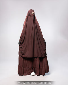 ผ้าโพลีเอสเตอร์คุณภาพสูงแบบคลาสสิกสำหรับ jilbab abaya ความยาวถึงพื้นผ้าตรงขอบดีไซน์ไร้กาลเวลาสำหรับงานแต่งงาน - Product Image 5