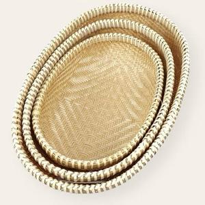 Bandeja de Bambú y Ratán Ecológica Hecha a Mano con Tamaño Personalizado OEM |   Cesta Ovalada Natural para Decoración Navideña y Almacenamiento - Product Image 6
