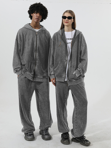 Pantalon de survêtement décontracté style sportif OVERSIZE en coton rétro grande taille pour femmes et hommes - Product Image 3