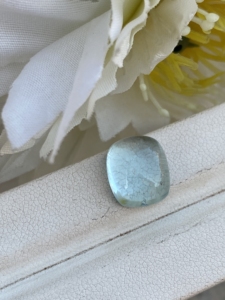 Increíble Natural 7,82 quilates aguamarina cojín forma cabujón blanco y azul ópalo piedra preciosa buen brillo joyería hacer cuentas sueltas - Product Image 3