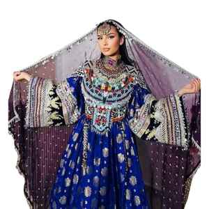 Último 2025 Vintage Afghan Kuchi vestido hecho a mano Tribal tradicional bordado mujeres Afghan Kuchi Festival vestido Pashtun cultura - Product Image 1