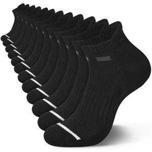 Pares atléticos unisex Calcetines tobilleros para hombre Calcetines de corte bajo transpirables negros atléticos para correr acolchados para hombre - Product Image 1