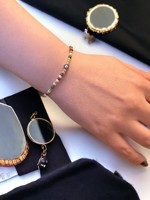 DAFNI BIG PAZAR Bracelet Bohème Fait Main Perlé en Pierres Naturelles et Alliage Métallique Précieux Micro-Incrusté Unisexe Cadeau Promotionnel