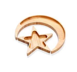 Bandeja de Madera para Frutas en Forma de Media Luna y Estrella, Artículo Decorativo de Alta Calidad para Decoración del Hogar, Bandejas de Madera Natural Más Vendidas - Product Image 1