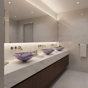 Blue Liquid Marbling Rond Métal Évier De Luxe Royal Vanity Table Top Lavage À La Main Art Bassin Salle De Bains Hôtel Fournisseur Usine - Product Image 5