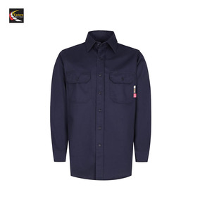 Respirant résistant aux flammes vêtements de travail chemise bouton de sécurité chemises soudage ignifuge en gros 100% coton hommes - Product Image 1