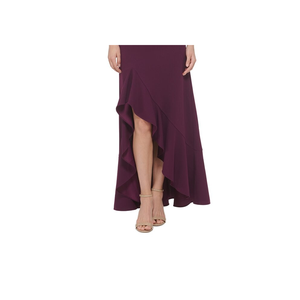 Abito da donna Vince Camuto color prugna senza maniche, comodo modello a tubino in crêpe con volant frontale e vita naturale, taglia 12 - Product Image 3