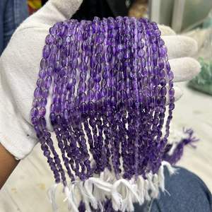 Piedras preciosas sueltas de amatista púrpura natural Hilo de 15,5 \ "con cuentas de pepita de 6mm-8mm y 8mm-10mm Piedra preciosa azul - Product Image 3