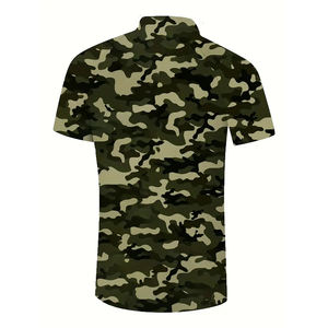 Nueva tendencia de moda para hombre, camisa Polo con estampado de camuflaje, ajuste relajado, camisa Polo informal de verano, camisa informal transpirable holgada - Product Image 2