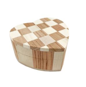 Caja de joyería de madera natural con forma de corazón, caja de almacenamiento de embalaje de joyería de anillo de madera elegante de lujo, caja de joyería de madera con forma de oído - Product Image 1