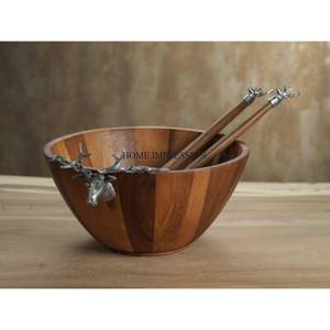 Art Créatif Moderne Bois d'Acacia Poli Écologique 2 Compartiment Cadre Unique Bols de Haute Qualité Standard Look Attrayant - Product Image 2