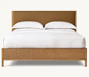 Raja Amerika ukuran kamar tidur mewah tempat tidur ganda furnitur tempat tidur lapis kain khusus tempat tidur Ratu kayu