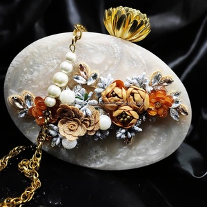 Sac de soirée artisanat de luxe en résine nacrée de meilleure qualité avec sangle à billes vintage et pochette en perles de perles sac fourre-tout à bas prix - Product Image 3