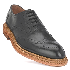 2025 Goodyear รองเท้าหนังแท้สำหรับผู้ชาย, รองเท้าหนังส้นตึกมีสายรัดส้นสีดำ - Product Image 4