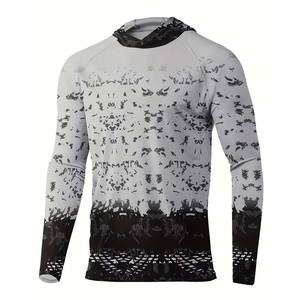 Haut de pêche unisexe respirant à manches longues avec protection UV UPF50, design personnalisé, masque intégré, 100% polyester, confortable - Product Image 4