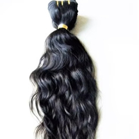 Bahan ekstensi rambut manusia India bebas kimia alami untuk Vendor bundel selaras kutikula rambut Virgin bergelombang mentah gelombang dalam lurus