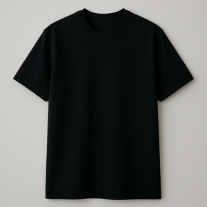 Camiseta de Manga Corta Regular, 95% Algodón + 5% Elastano, Tinte Liso, Estampado Frontal (Estampado Gráfico), Transpirable, Informal, Ropa de Calle, Ropa de Playa, Negra - Product Image 1