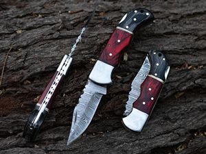 Wholesale Customized Bulk Orders OEM/ODM Service PRESTIGE BLADES High-Grade Damascus Steel Drop Point Folding <b>Knife</b> <b>Industrial</b> - Product Image 4