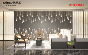 Iç tasarım WPC Slat kaplama yıldızlı LED ışık yivli ızgara çubuğu aydınlatma arka plan bambu Fiber aydınlatmalı duvar panelleri - Product Image 2