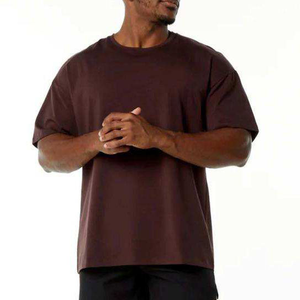 เสื้อยืดคอกลมผู้ชาย 100% ผ้าฝ้าย แขนสั้น ทรงหลวม ดีไซน์เรียบง่าย สีพื้น ผ้าถัก - Product Image 6