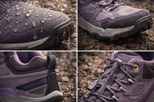 נעלי טקטיות חומות מעור, בגזרה בינונית, לטיולים, מדבר, בטיחות, שחורות, להליכה, להרים, עם מגן פלדה באצבעות, קלות משקל, לסתיו וחורף - Product Image 3