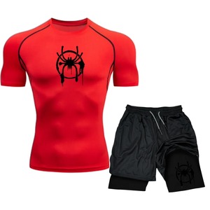 Ensembles de t-shirts d'entraînement de gymnastique de qualité supérieure Ensemble de chemises courtes respirantes d'été Ensemble de shorts imprimés par sublimation 3D pour hommes - Product Image 6