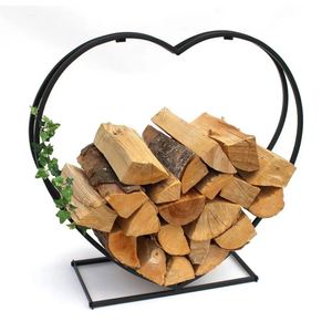 Stylish Simple Iron Design <b>Log</b> Firewood Rack Stand Holder Durable Metal Indoor Outdoor Fireplace Accessories Home Garden Store - Product Image 6