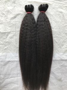 Machine à double trame de qualité supérieure 100% à cuticule alignée 24 \ "Kinky Straight Remy Extensions de cheveux humains vierges indiens - Product Image 3