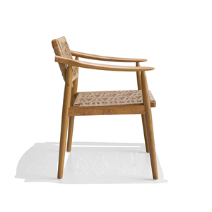 Chaise de salle à manger d'extérieur moderne en teck durable, mobilier de jardin pour cour et hôtel, design élégant pour les loisirs en plein air - Una - Product Image 2