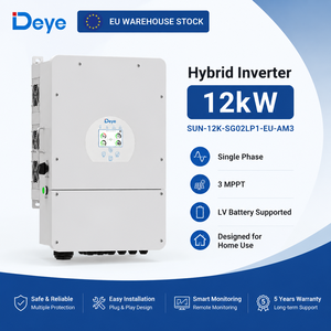 Stock entrepôt UE Deye SUN-12K-SG02LP1-EU-AM3 Onduleur solaire hybride monophasé 12kW 3 MPPT compatible batterie basse tension pour usage domestique - Product Image 1