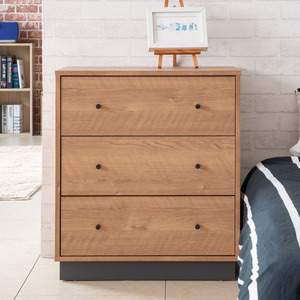 Table de chevet à 3 tiroirs en bois MDF avec rangement pour chambre à coucher - Product Image 4