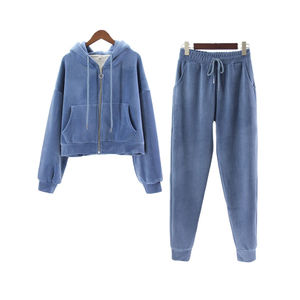 Conjunto Casual de Dos Piezas para Mujer, Invierno 2025, Sudadera con Capucha y Cremallera, Traje de Felpa Ligero, 100% Algodón Ecológico, Diseño Vintage con Botones - Product Image 4