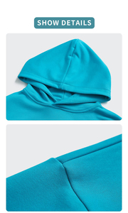 เสื้อฮู้ดแบบสวมหัวแขนยาวสีพื้นสำหรับผู้หญิงเสื้อครอปแบบปรับแต่งโลโก้ได้ - Product Image 3