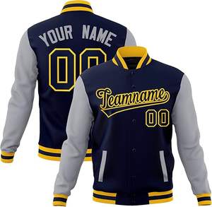 Chaqueta de hombre personalizada con logotipo de estilo callejero de talla grande, diseño universitario, chaqueta de cuero Letterman Varsity bordada con Flash - Product Image 3