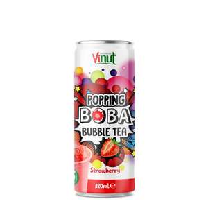 Boisson au thé à bulles VINUT à la fraise, 320 ml, 24 bouteilles par carton, faible teneur en sucre - Marque privée, échantillon gratuit, OEM/ODM - Product Image 1