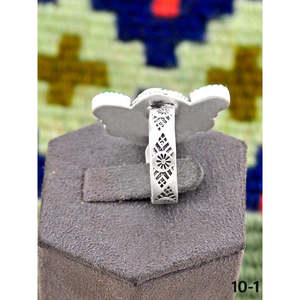 Bague ajustable style vintage Southwest, faite à la main, paon et dahlia, en argent sterling, sertissage en alliage en forme d'œil, idée cadeau tendance - Product Image 3