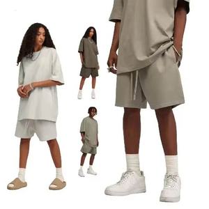 Pantalones cortos de algodón para hombre Color sólido Verano Cordón Cintura Ajuste relajado Streetwear Gimnasio Ropa informal Liso en blanco Logotipo personalizado disponible - Product Image 5