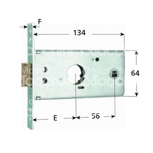MORTICE LOCK 1 jet et loquet intégré, cylindre rond inclus - Product Image 1