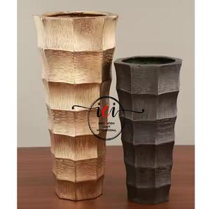 New Arrival Handmade Casted Texture Design Industrial Organic Shape Decorative Home Wedding Tabletop <b>Flower</b> <b>Vase</b> Aluminium - Product Image 3