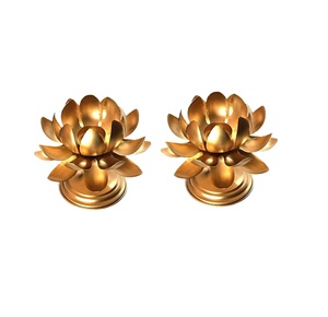 Portavelas Diya de latón Vintage con tallado Floral hecho a mano acabado antiguo soporte de vela para Festival decoración étnica del hogar - Product Image 1