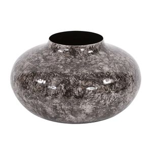 Vases en métal en gros d'usine, ensemble dans une magnifique couleur gris marbre, avec une forme ronde élégante et une finition lisse pour une décoration moderne - Product Image 1